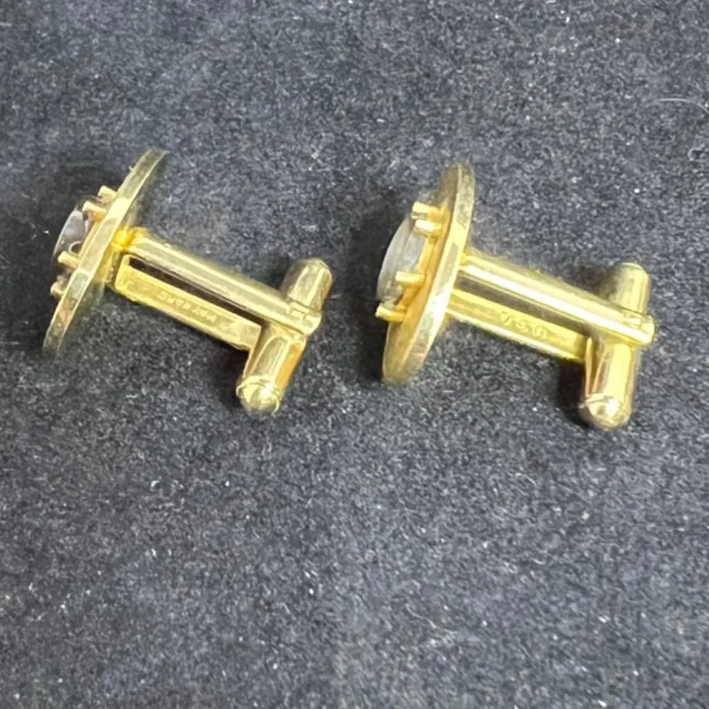 Vintage Hayward Gold Tone Faux Abalone Cufflinks (3020)